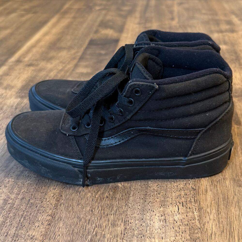 Vans Sk-8 Hi Ankle Sneaker Shoe Lace Up Skater Casual Black Youth Kids Size 2.5 - Picture 4 of 9
